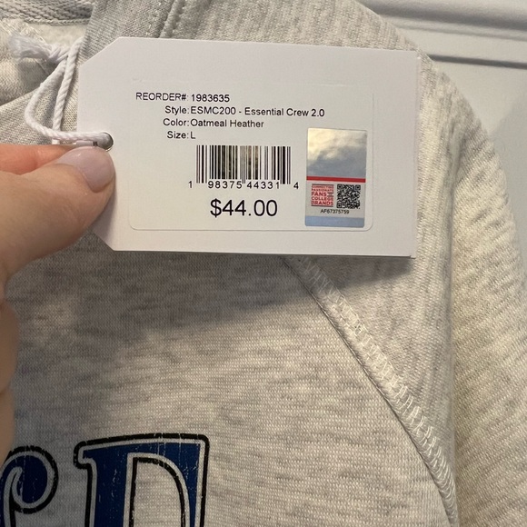 Drake Gray Crewneck Sweatshirt with Blue Logo - Picture 4 of 4